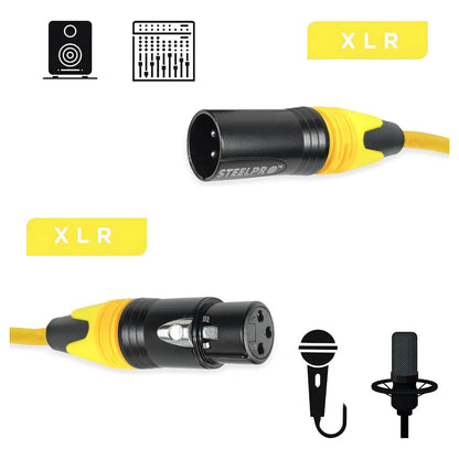 Cable Xlr 15m Balanceado Steelpro Xlr-yll-15m Jack-plug Prof