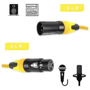 Cable Xlr 2m Balanceado Steelpro Xlr-yll-2m Plug-jack Profes