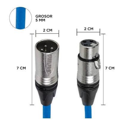 Cable Xlr 3m Balanceado Profesional Macho - Hembra Steelpro