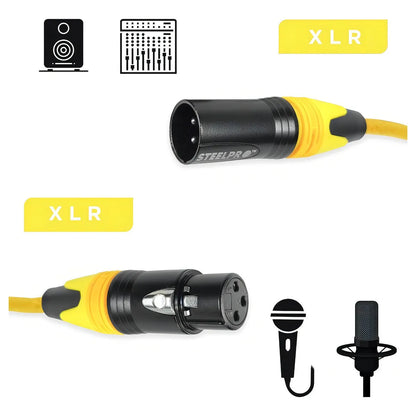 Cable Xlr 3m Balanceado Steelpro Xlr-yll-3m Jack-plug Profesional