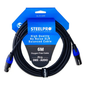 Cable Xlr 6m Balanceado Profesional Macho - Hembra Steelpro