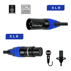 Cable Xlr 6m Balanceado Profesional Macho - Hembra Steelpro