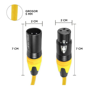 Cable Xlr 6m Balanceado Profesional Macho - Hembra Steelpro