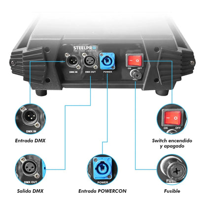 Case 2 Cabezas Moviles Led Beam 12r Rainbow+frost  Steelpro