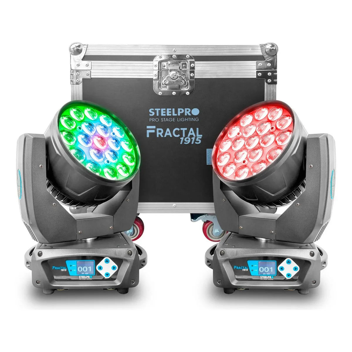 Case Cabezas Robóticas Led 19x15w Rgbw Efecto Wash Steelpro
