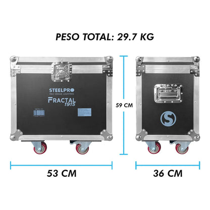 Case Cabezas Robóticas Led 19x15w Rgbw Efecto Wash Steelpro
