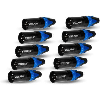 XLR-POUT-10 Conectores Xlr Tipo Canon Macho 10 pcs Dmx-Audio Steelpro