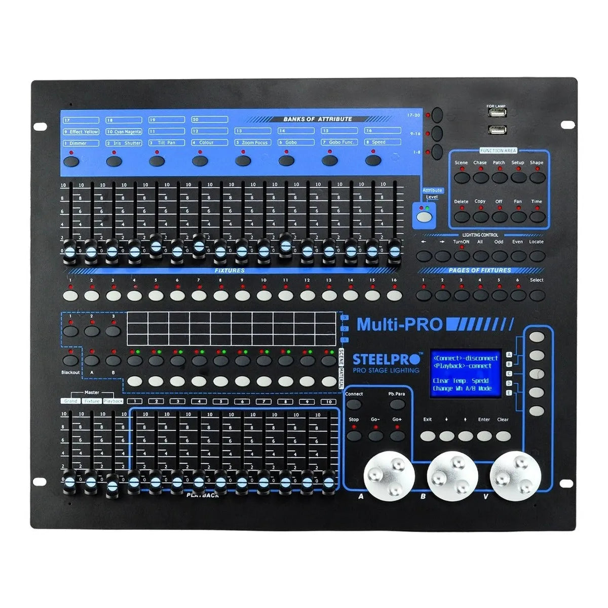 Consola Dmx Profesional 1024 Mini Pearl Multipro By Steelpro Color Negro