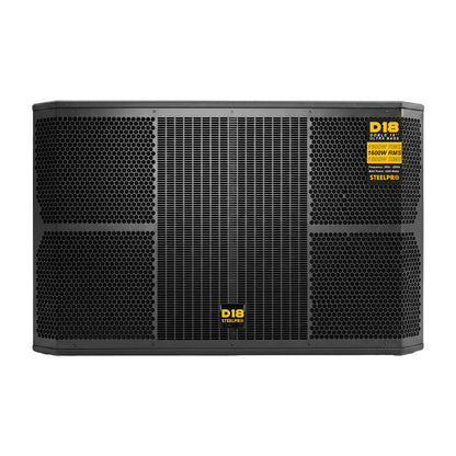 DOMINATOR Subwoofer Profesional Doble 18” Amplificado Dps 1600 Rms Steelpro