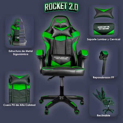 Silla Gamer Ergonómica Reclinable Rocket Game By Steelpro