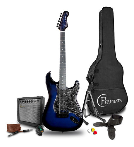Paquete Guitarra Eléctrica Concerto Series By Premiata 014 Material Del Diapasón Álamo Laminado Orientación De La Mano Diestro