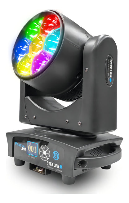 Luz De Escenario Led Cabezal Móvil Steelpro Fractal 280 127v Luces Color Rgbw
