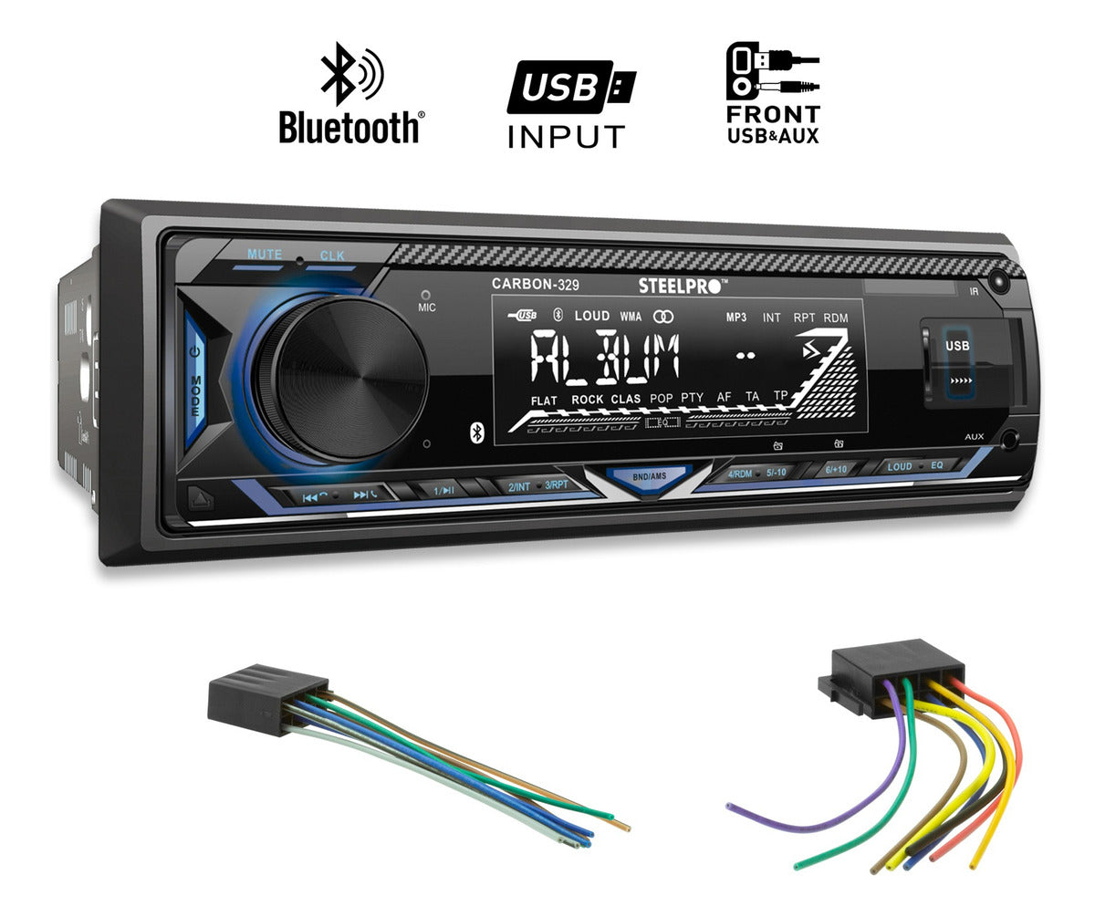 Steelpro Kit Autoestereo Bluetooth Y Bocinas 6.5 Usb-sd Card