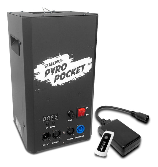 Maquina De Fuego Profesional Pocket Dmx Lanza Llama Steelpro