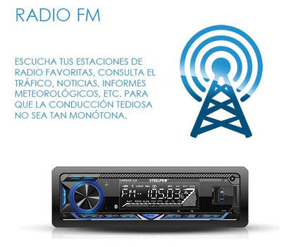 Estereo Para Auto Bluetooth Usb Con Par Bocinas 6.5 Steelpro