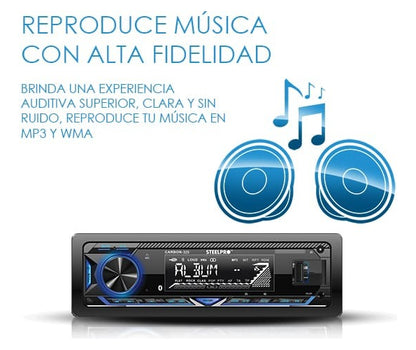 Estereo Para Auto Bluetooth Usb Con Par Bocinas 6.5 Steelpro