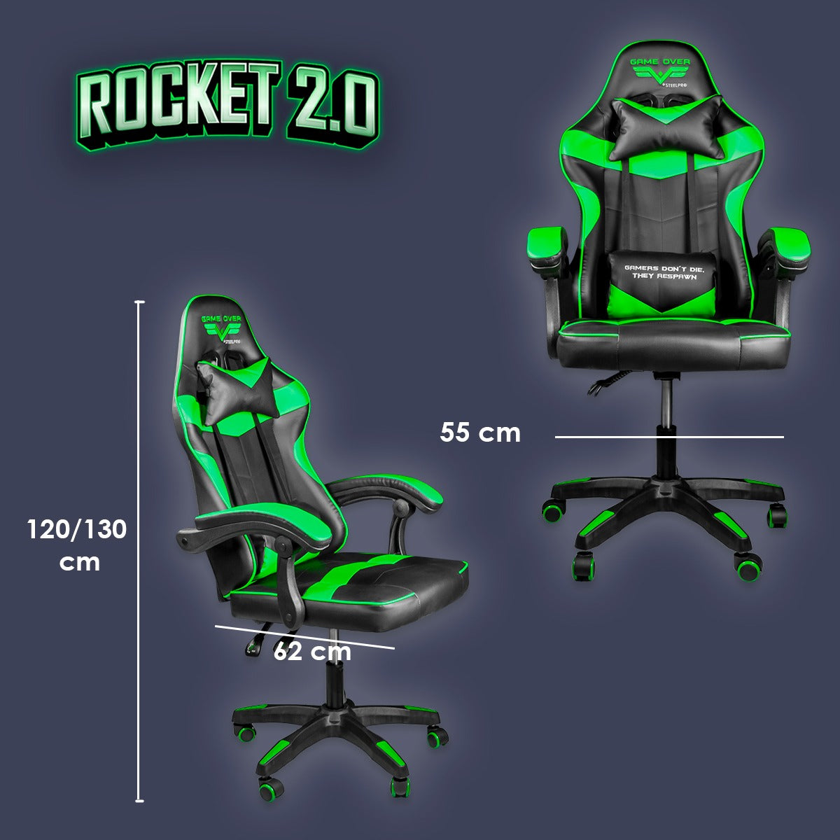 Silla Gamer Ergonómica Reclinable Rocket Game By Steelpro
