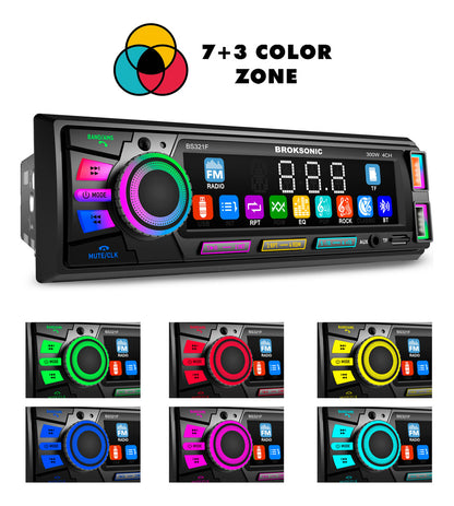 Autoestereo Bocinas 6.5 3 Vias Bluetooth Broksonic Bs-321f65