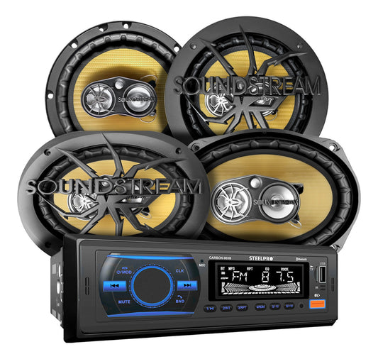 Kit Autoestéreo Par Bocina 6x9 + Par Bocinas 6.5 Soundstream