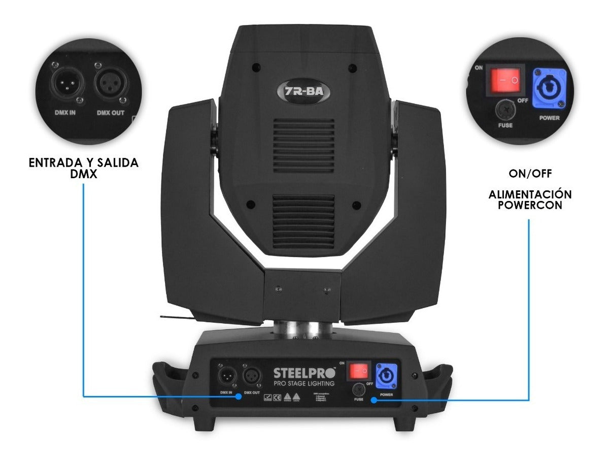 Kit De 2 Cabezas Móviles Beam 7r Frost 230w + Case- Steelpro