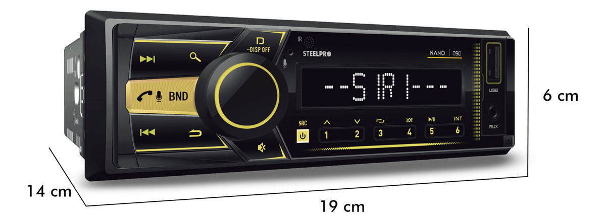 Autoestéreo Premium Desmontable Bt/fm/usb Nano 090 Steelpro