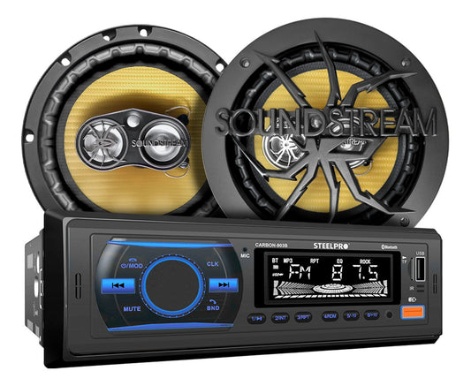 Kit Autoestereo Steelpro Bluetooth + Bocinas 6.5 Soundstream