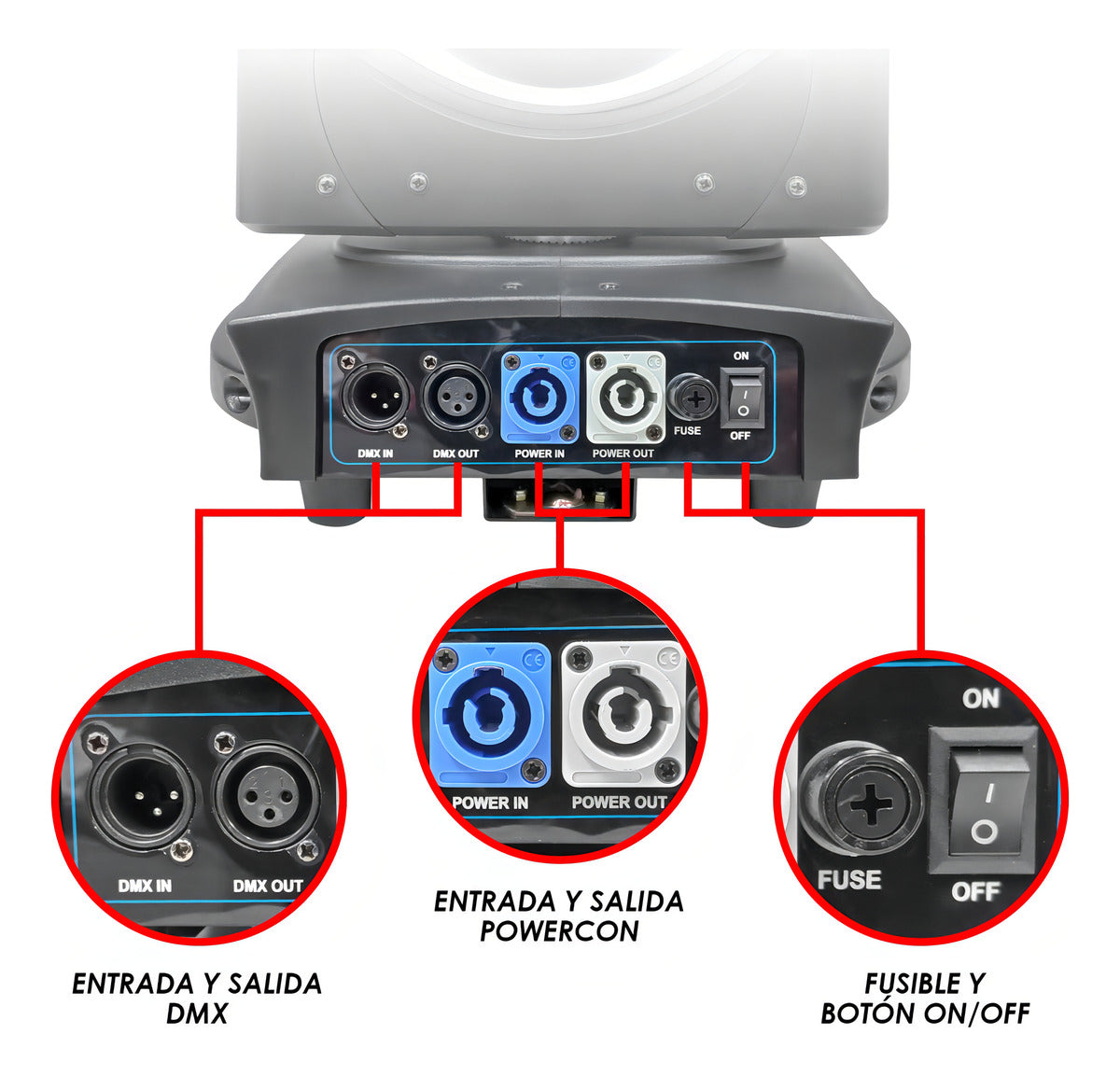 Luz De Escenario Led Cabezal Móvil Steelpro Fractal 280 127v Luces Color Rgbw