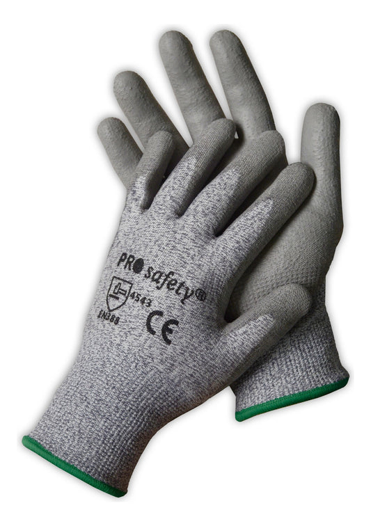 Guantes Anticorte N5 Hdpe Poliuretano Fibra Vidrio En 388