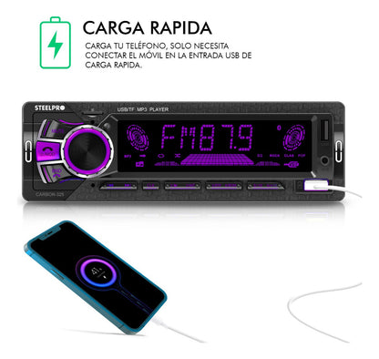Autoestereo Bluetooth 1 Din 2usb, Sd Aux Estereo - Steelpro
