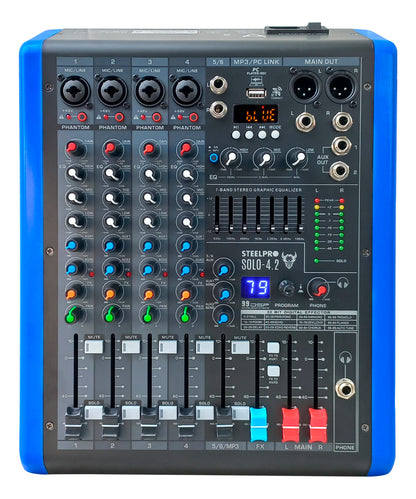 Mezcladora Profesional 4 Canales Dsp Voz Del Diablo Y Voz De Ardilla Solo 4.2 Steelpro