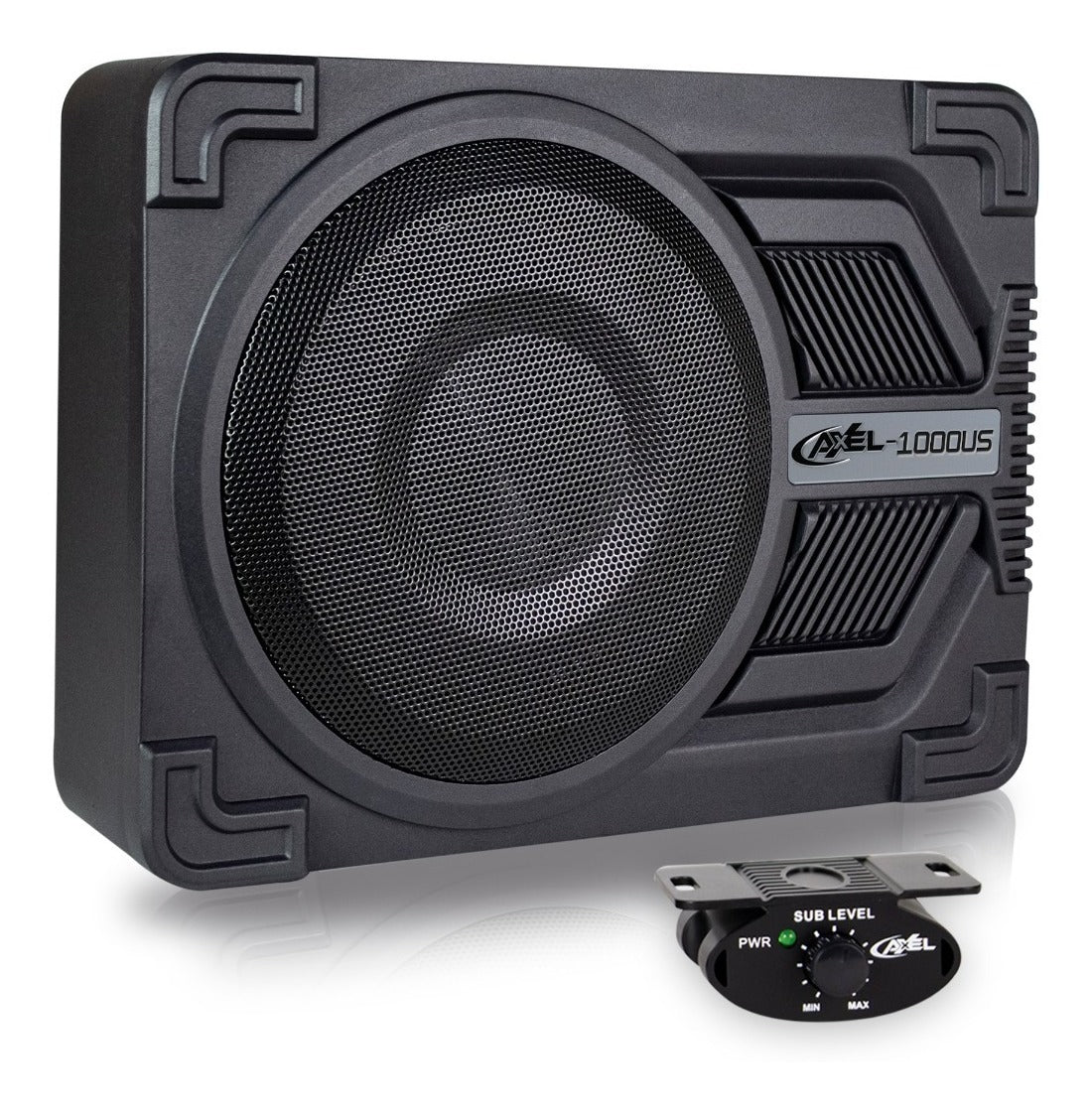 Subwoofer Amplificado 10' Axel By Steelpro + Kit De Cables