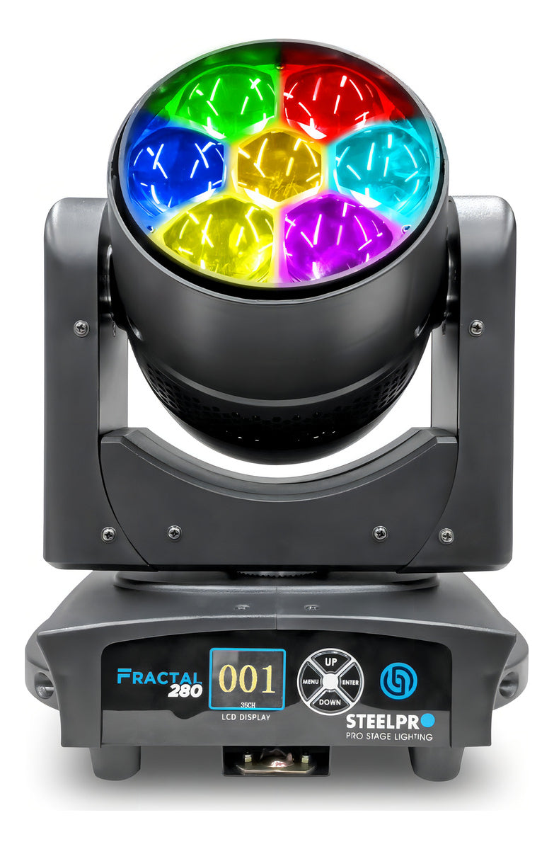 Luz De Escenario Led Cabezal Móvil Steelpro Fractal 280 127v Luces Color Rgbw