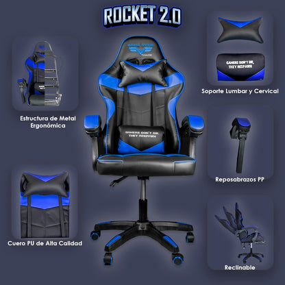 Silla Gamer Ergonómica Reclinable Rocket Game By Steelpro