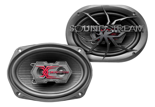 Bocinas Para Auto 6x9 Pulgadas Fibra Carbono 3 Vías Wnr Soundstream Color Negro Tarántula