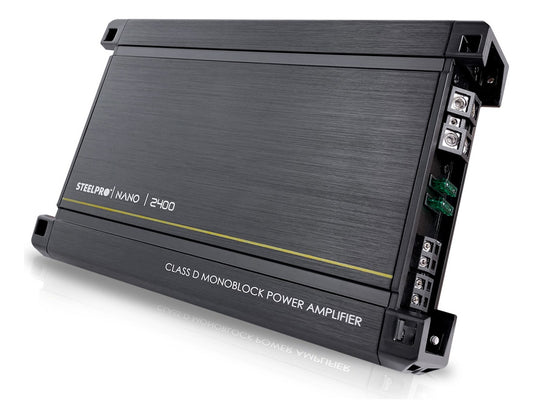 Amplificador Mono Block Tecnología Nano-2400 W By Steelpro Color Negro