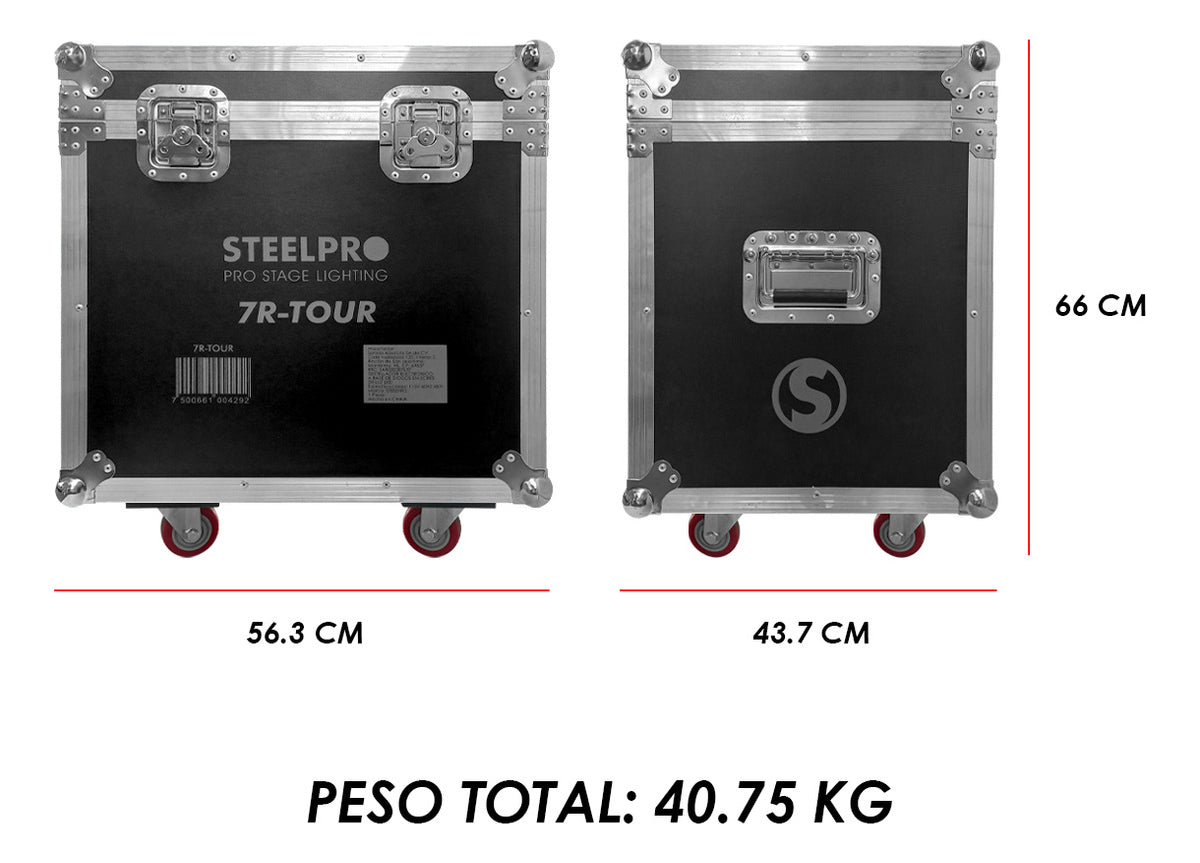 Case Cabeza Movil Beam 7r Tour Dmx + Arcoiris Luz Escenario Dj Steelpro Gratis 4 Pro Clamps Steelpro