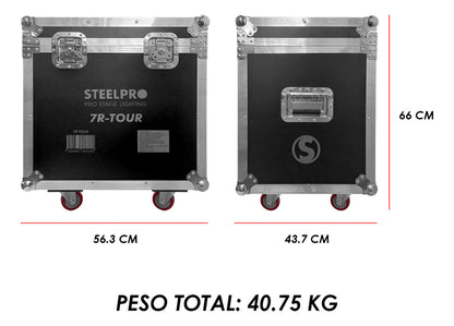 Case Cabeza Movil Beam 7r Tour Dmx + Arcoiris Luz Escenario Dj Steelpro Gratis 4 Pro Clamps Steelpro