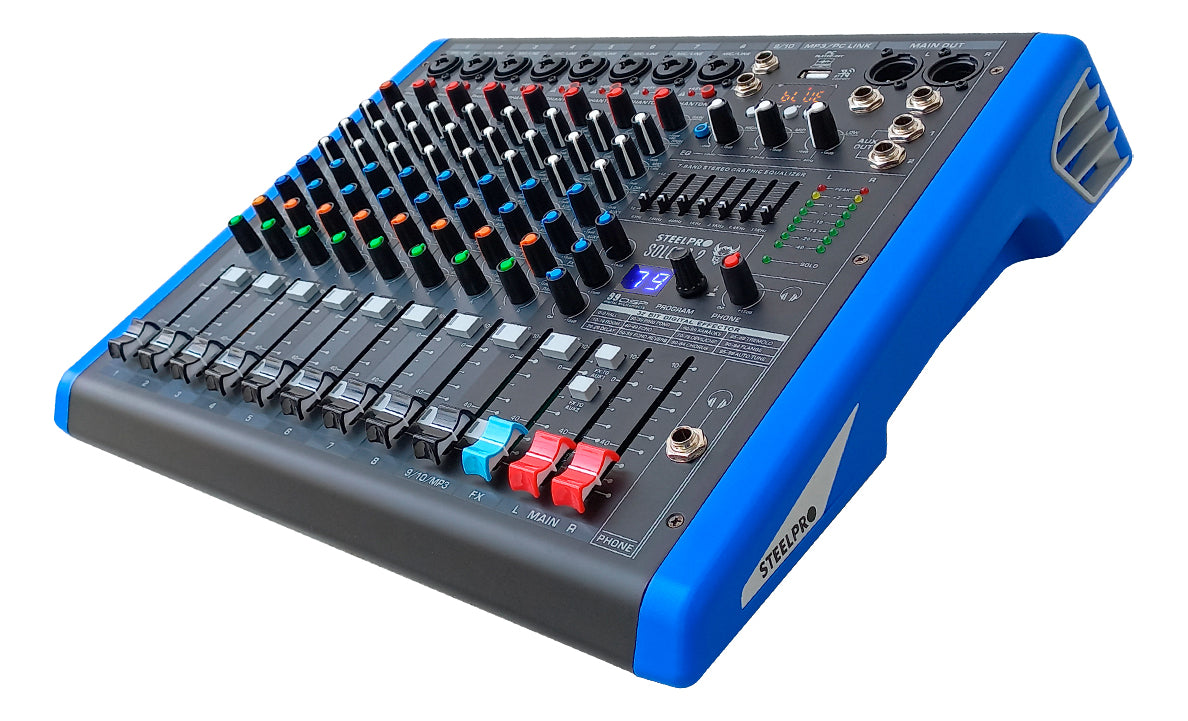 Mezcladora Profesional 8 Canales Dsp Voz Del Diablo Y Voz De Ardilla Solo-8.2 Steelpro