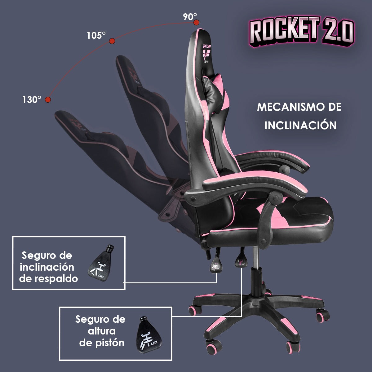 Silla Gamer Ergonómica Reclinable Rocket Game By Steelpro