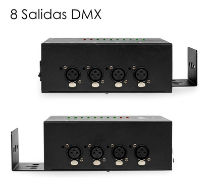 Divisor De Señal Dmx Splitter 8 Salidas Dmx512 - Steelpro