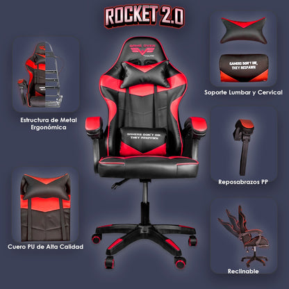 Silla Gamer Ergonómica Reclinable Rocket Game By Steelpro