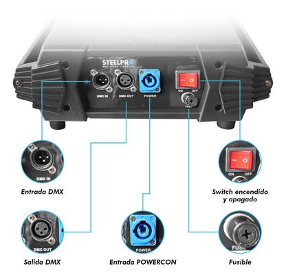 Case 2 Cabezas Moviles Led Beam 12r Rainbow+frost  Steelpro
