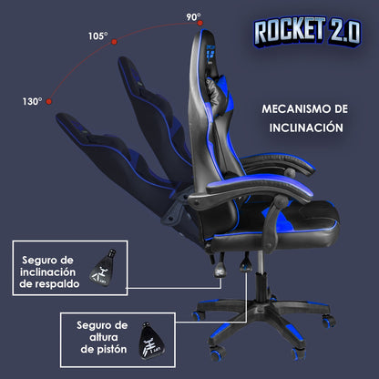 Silla Gamer Ergonómica Reclinable Rocket Game By Steelpro
