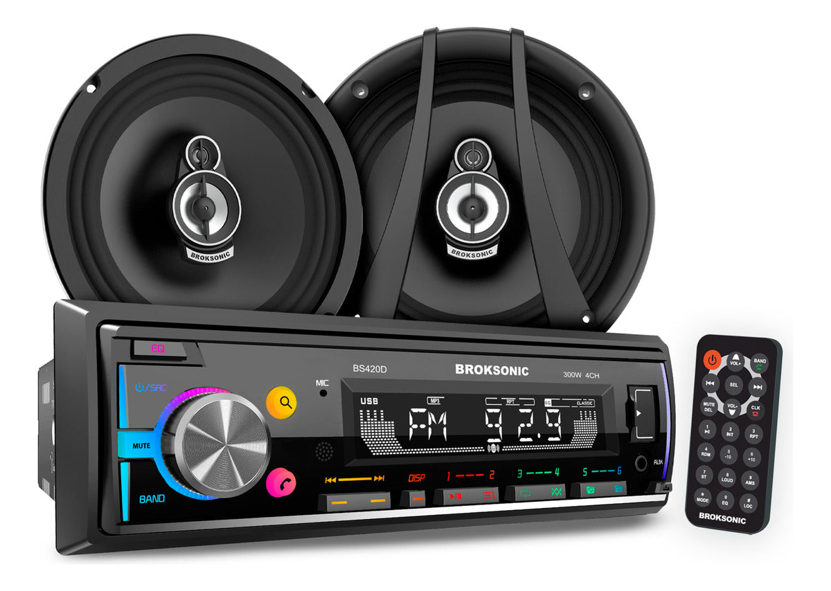 Autoestereo Desmontable Bocinas6.5 3vias Broksonic Bs-420d65