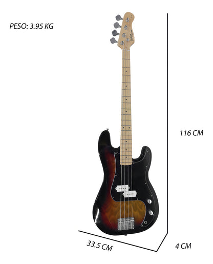 Paquete Bajo Electrico Jethro Series By Steelpro 501-sk Acabado Del Cuerpo Poliuretano Cantidad De Cuerdas 4 Color 3 Tone Sunburst Orientación De La Mano Diestro