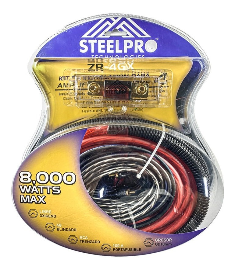 Subwoofer Amplificado 10' Axel By Steelpro + Kit De Cables