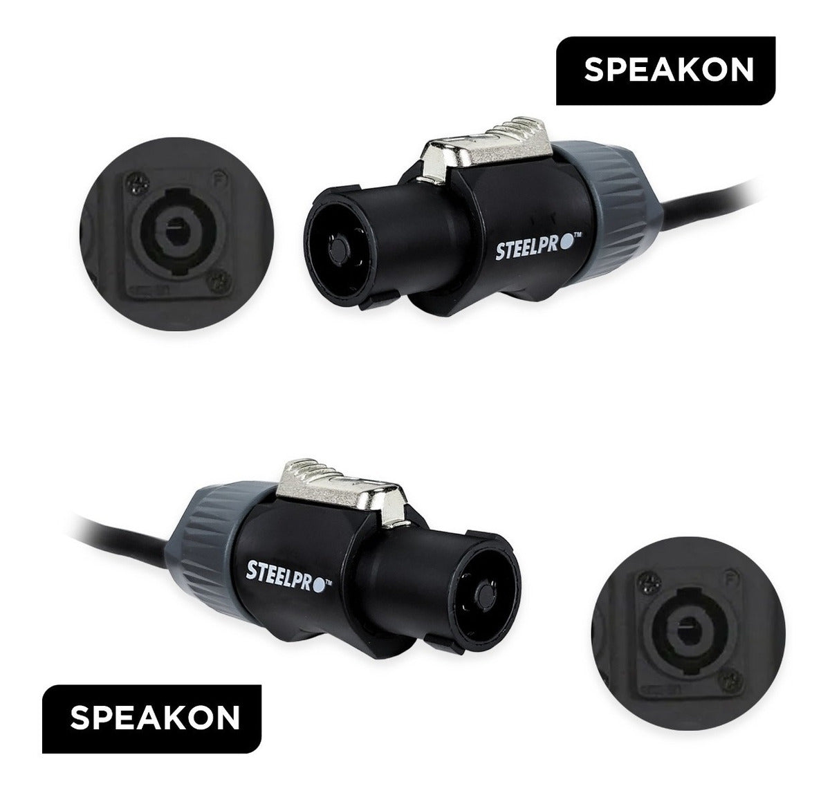 Cable Audio Conector Speakon Macho A Macho 10m Steelpro