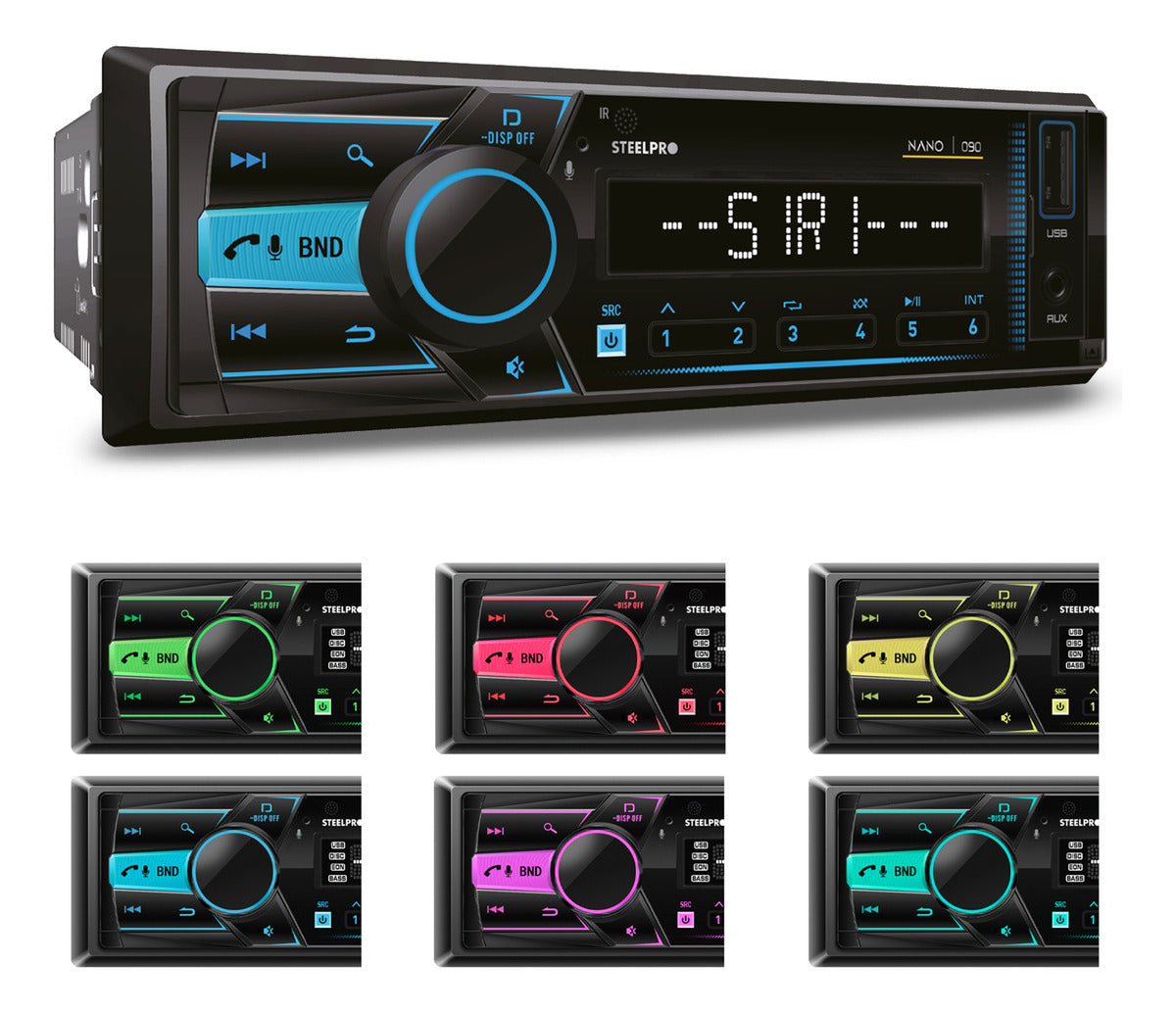 Autoestéreo Premium Desmontable Bt/fm/usb Nano 090 Steelpro