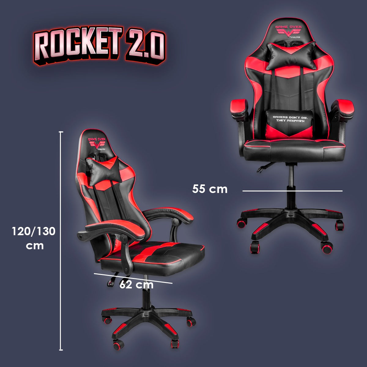 Silla Gamer Ergonómica Reclinable Rocket Game By Steelpro