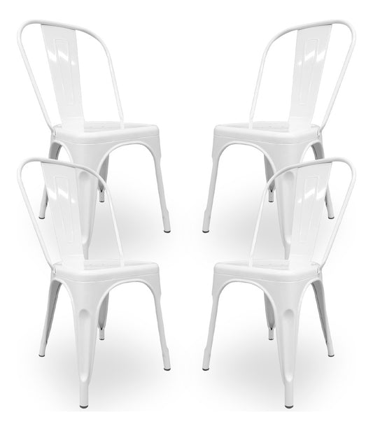 Set De 4 Sillas Tolix Metal Comedor Vintage Hogar - Bellair